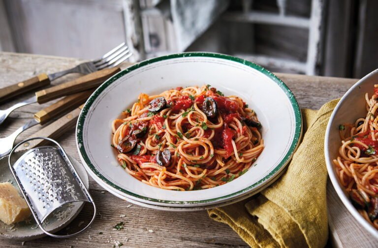 Spaghetti With Puttanesca Sauce