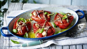 Roasted Peppers with Tomatoes & Anchovies