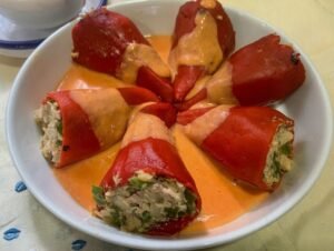 Tuna and Olive-Stuffed Peppers - Pimientos del Piquillo Rellenos de Atún