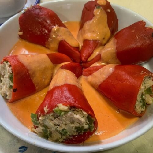 Tuna and Olive-Stuffed Peppers - Pimientos del Piquillo Rellenos de Atún