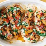 Smothered Chicken with Spinach and Mushrooms