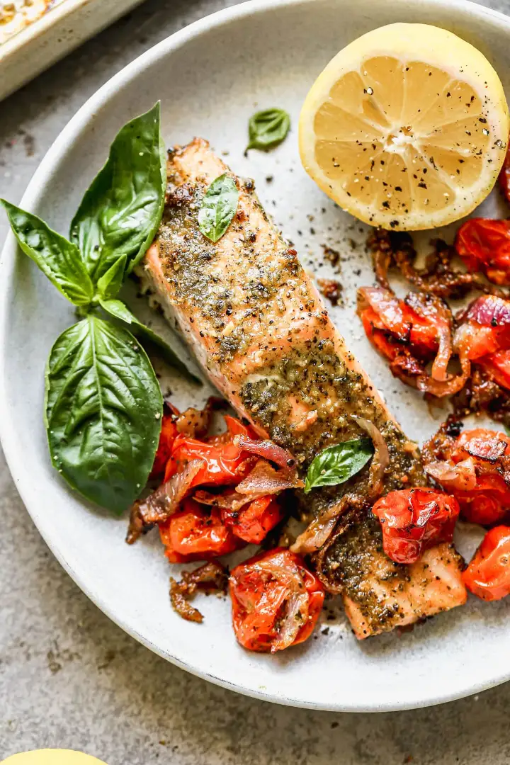 Baked Salmon Caprese