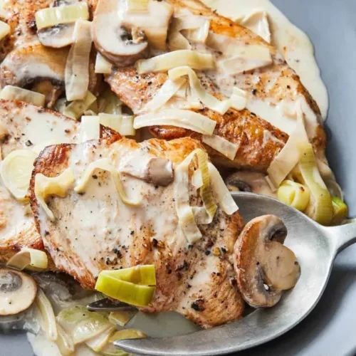 Creamy Mushroom Leek Chicken recipe