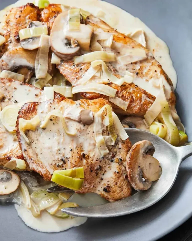 Creamy Mushroom Leek Chicken recipe