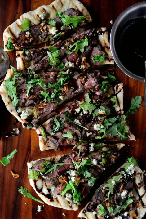 Grilled Steak & Blue Cheese Pizza