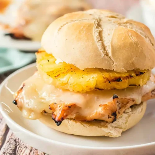 Juicy Grilled Chicken, Pineapple, and Jalapeño Burger