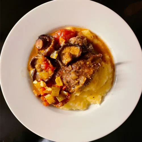 Braised Pork Cheeks and Polenta