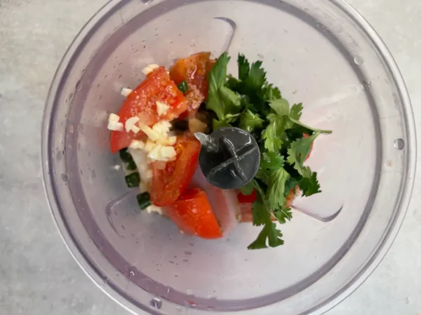 Pico de gallo with immersion blender