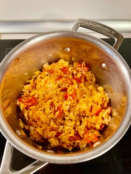 cooked Mexican rice