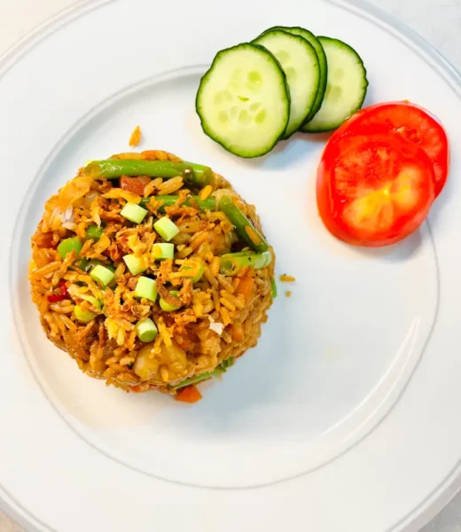 Nasi Goreng Indonesian Fried Riceplated without egg