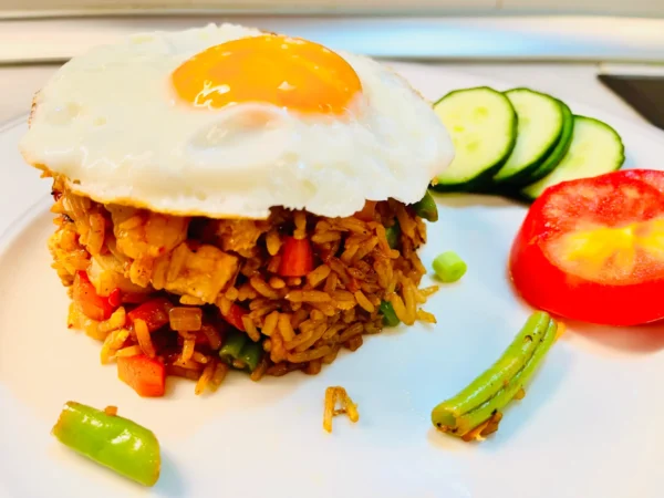 Nasi Goreng Indonesian Fried Rice Plated