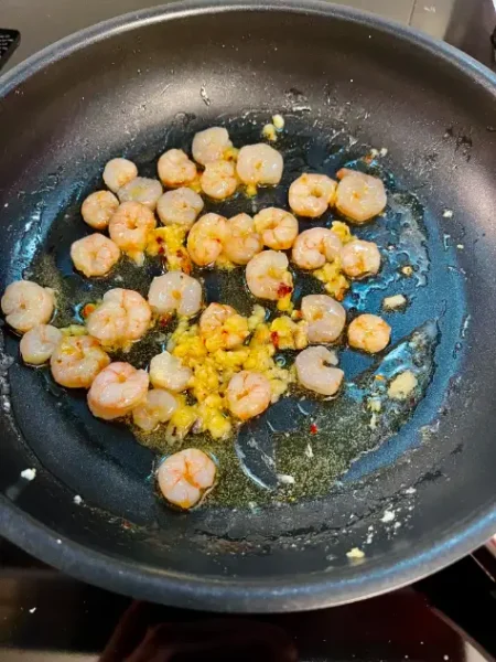 Garlic butter and shrimp scampi