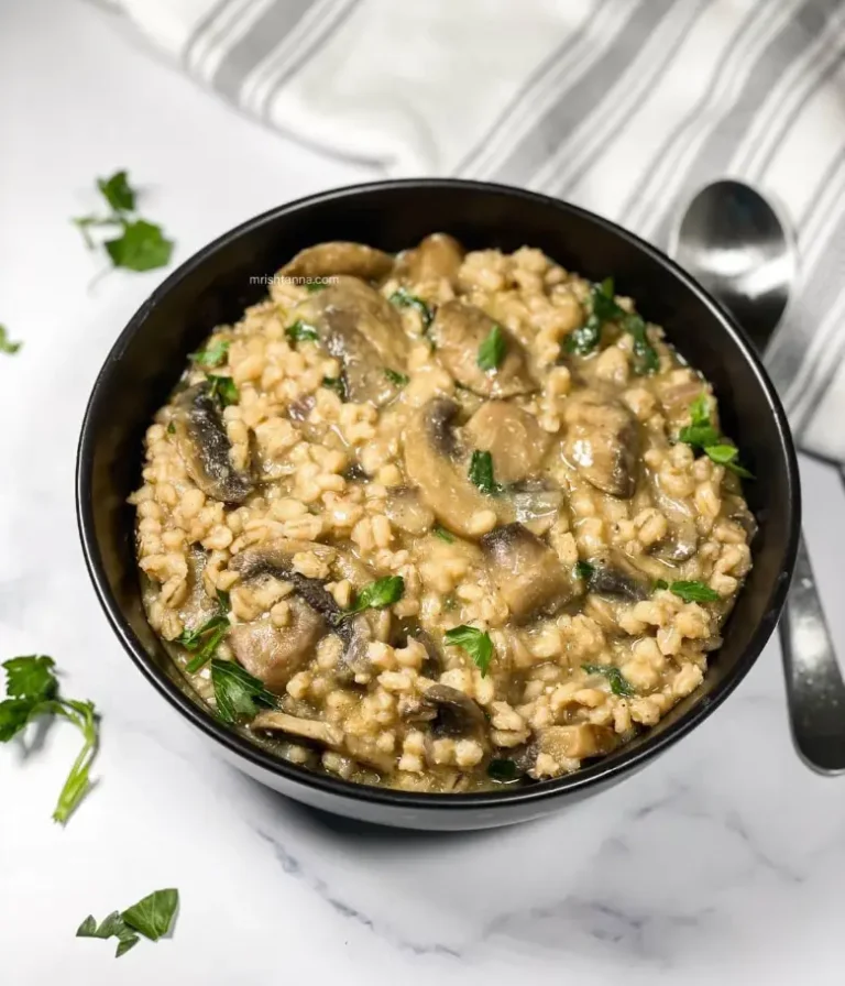 Creamy Mushroom Barley Risotto