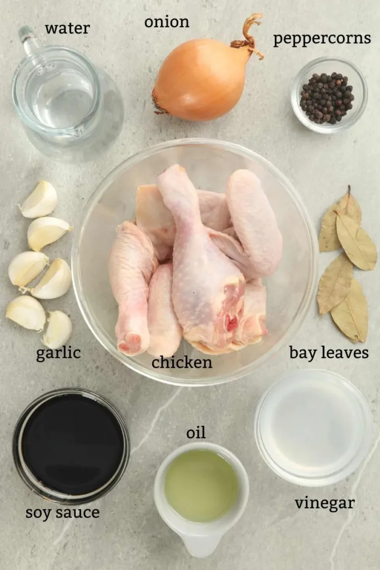 ingredients-for-filipino chicken-adobo